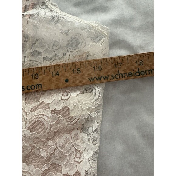 Vintage Adonna Nightgown Size M Pink Sheer Satiny Negligee Lace Fairy Whimsy* - Picture 7 of 16